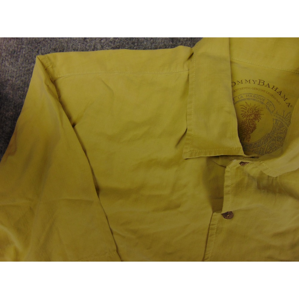 Tommy Bahama Shirt Mens 2XLYellow Green Short Sleeve Button‎ Down Casual